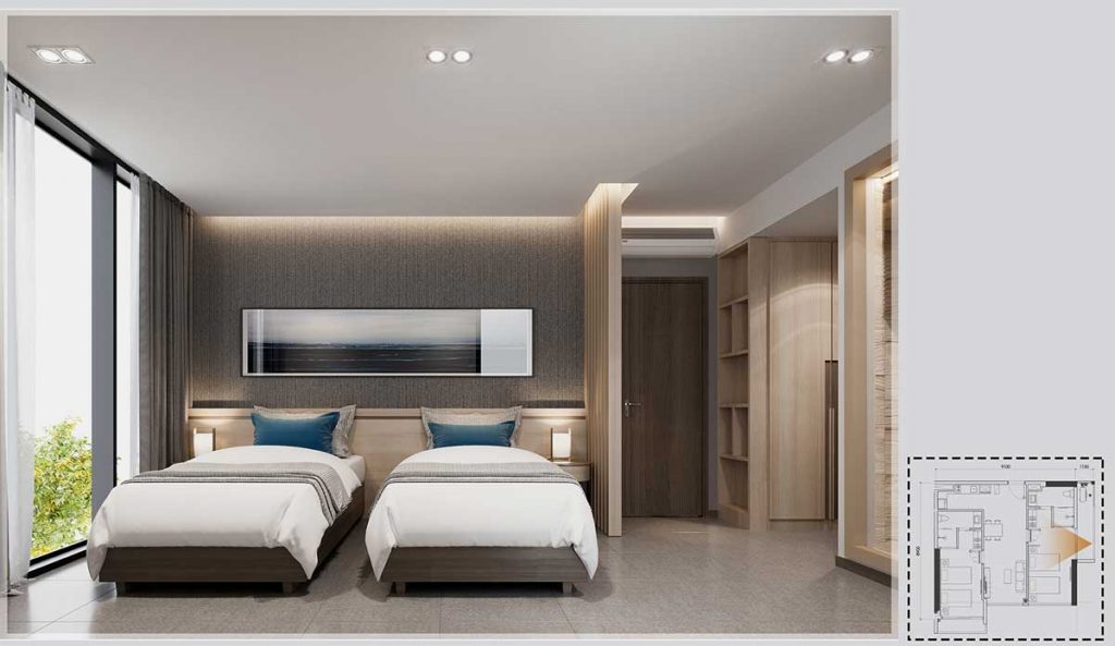 căn hộ 2 phòng ngủ tại fivestar poseidon